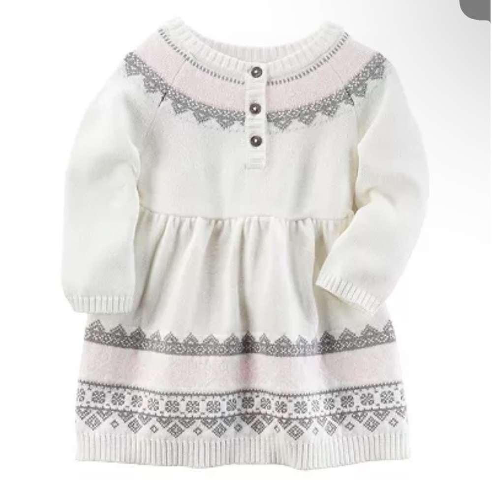 Carter's sweater dress. In ivory. Sz 18 months